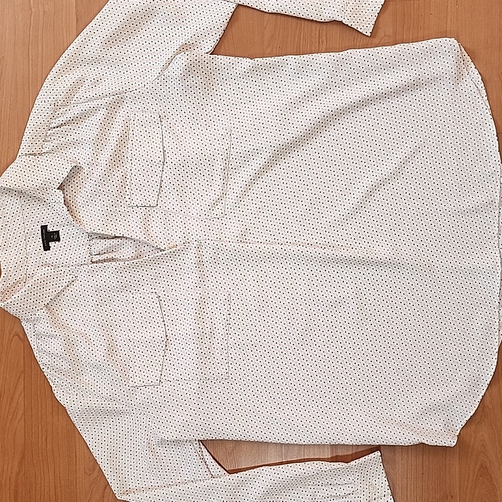 Ann Taylor White Polka Dot Blouse